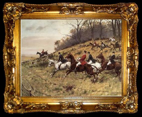 framed  unknow artist Classical hunting fox, Equestrian and Beautiful Horses, 242., ta009-2